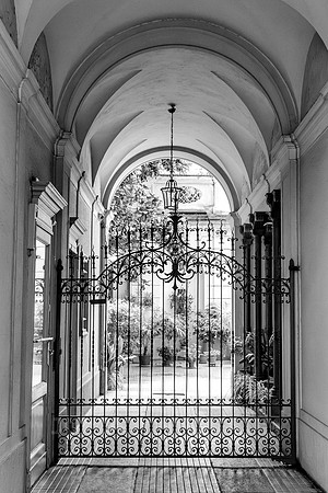 Historic courtyard in Milan, Italy