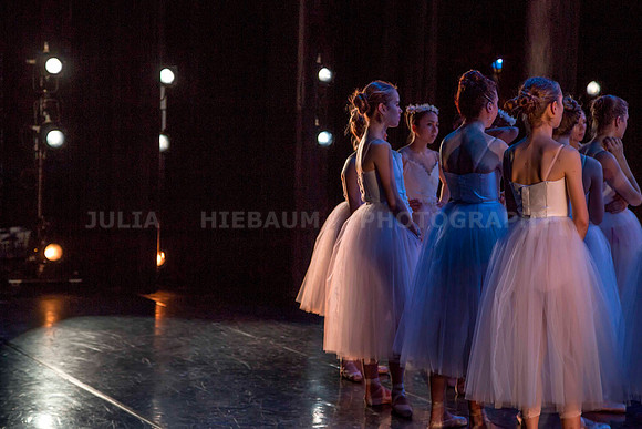 Ballerinas waiting backstage during rehearsal