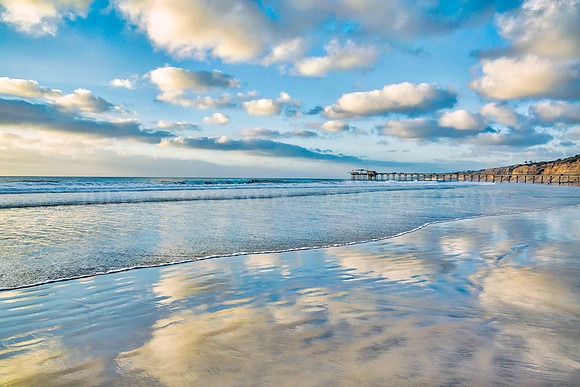 Passing clouds over La Jolla Shores, California