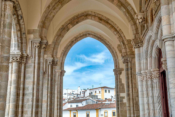 City view from St. Francis church, Evora, Portugal