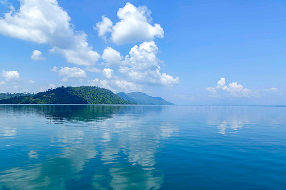 Scenic view of Nam Ngum Lake, Laos