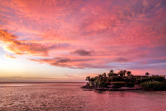 Pink sunset over St.Martin